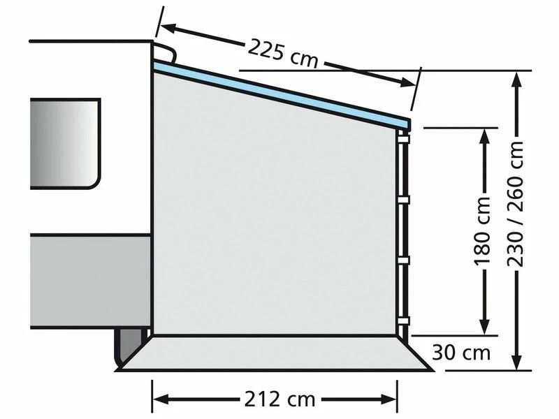 Eurotrail Zijwand Cassetteluifel Zonder Raam 2 Eurotrail Zijwand Cassetteluifel Zonder Raam - Afbeelding 2