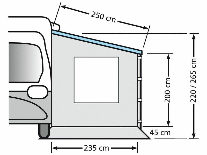 Eurotrail Zijwand Cassetteluifel Zonder Raam 220 2 Eurotrail Zijwand Cassetteluifel Zonder Raam 220 - Afbeelding 2