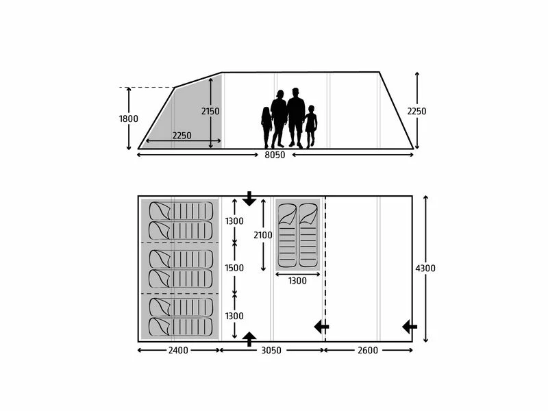 Kampa Opblaasbare Tent Studland 8 Air 2 Kampa Opblaasbare Tent Studland 8 Air - Afbeelding 2