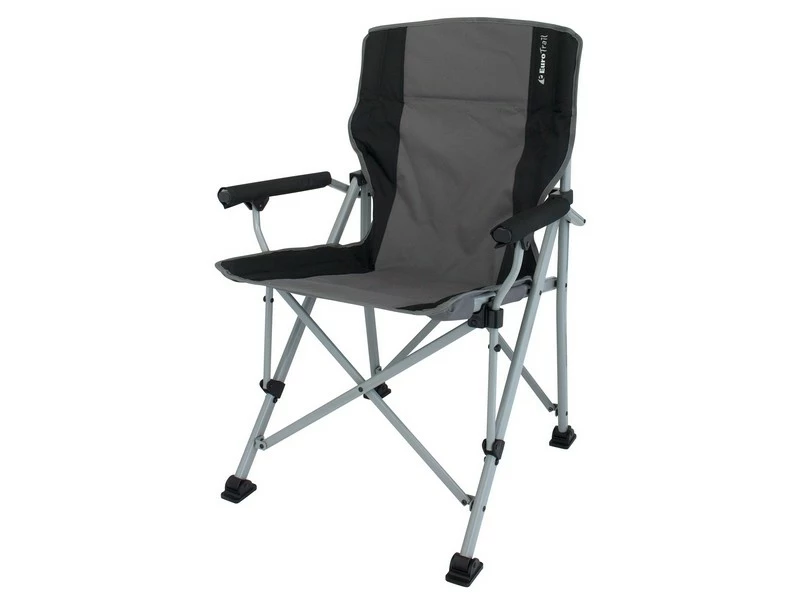 Eurotrail Vouwstoel Bolzano Grijs-Zwart 1 Eurotrail Vouwstoel Bolzano Grijs-Zwart