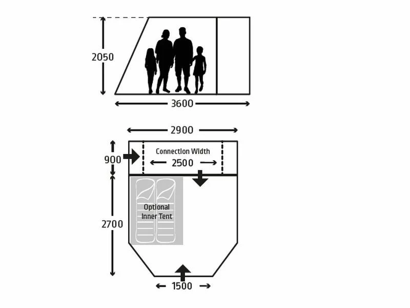 Kampa Camper-bus Voortent Action 2 Kampa Camper-bus Voortent Action - Afbeelding 2