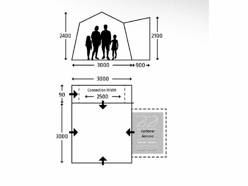 Kampa Opblaasbare Camper-bus Tent Cross Air Tc 4 Kampa Opblaasbare Camper-bus Tent Cross Air Tc - Afbeelding 4
