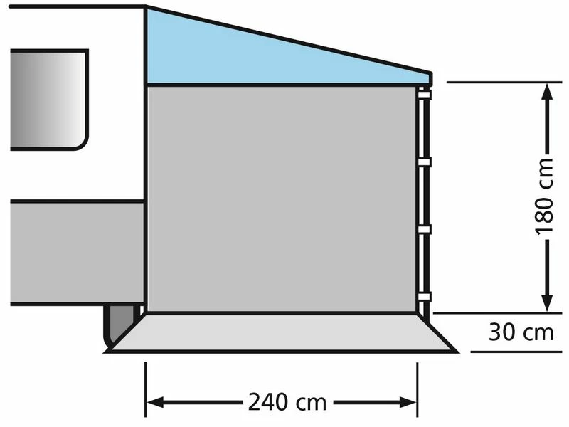 Eurotrail Universele Zijwand Voor Caravan-en Voortent Luifel 240 Cm. 2 Eurotrail Universele Zijwand Voor Caravan-en Voortent Luifel 240 Cm. - Afbeelding 2