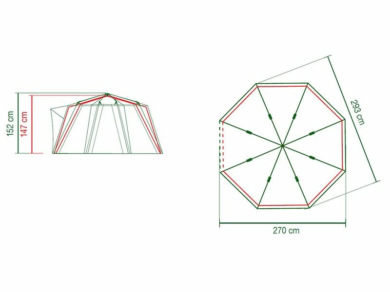 Coleman Familie Tent Octago Blue-lime 3 Coleman Familie Tent Octago Blue-lime - Afbeelding 3