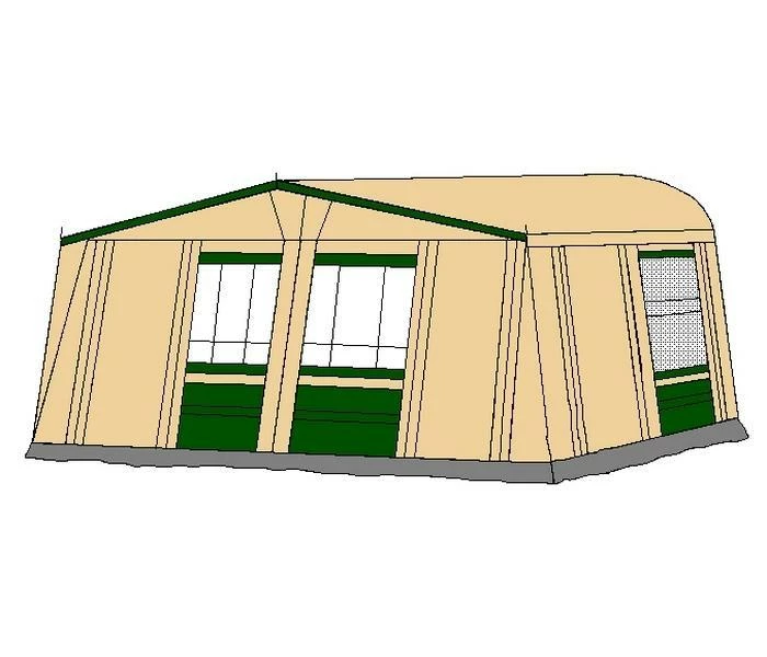 Te Velde Voortent + Uitbouw Prelude 250 Cm Groen 1 Te Velde Voortent + Uitbouw Prelude 250 Cm Groen