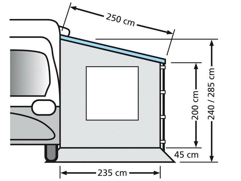 Eurotrail Zijwand Cassetteluifel Met Raam 250 2 Eurotrail Zijwand Cassetteluifel Met Raam 250 - Afbeelding 2