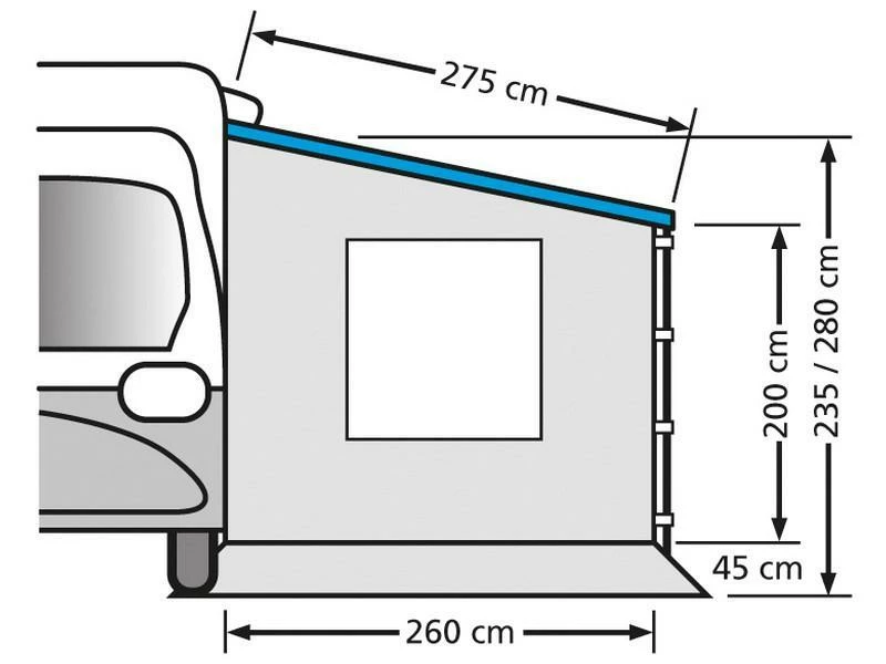 Eurotrail Zijwand Casetteluifel Met Raam 275 2 Eurotrail Zijwand Casetteluifel Met Raam 275 - Afbeelding 2