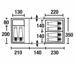 High Peak Porto 6 -Kampeeruitrusting Verkoop 2024 high peak koepeltent porto 6 plattegrond 12240 2